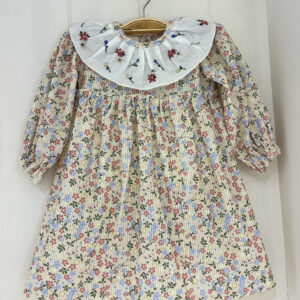 Vestido Pana Flores Cuello Bordado