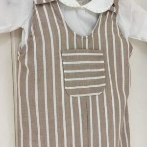 Enterito Rayas Beige y Crudo Forrado en Algodón