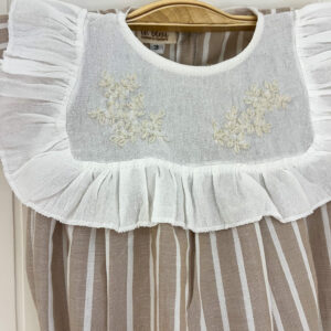 Ranita Bordada Rayas Beige y Crudo