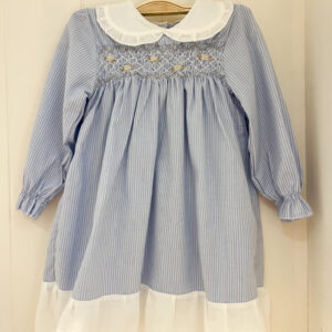 Vestido Smock Rayas Celeste y Blanco