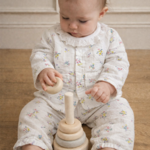 Conjunto Saco y Pantalón Flores Forrado en Algodón