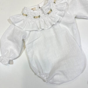 Body Cuello Smock Bordado Flor Rococo